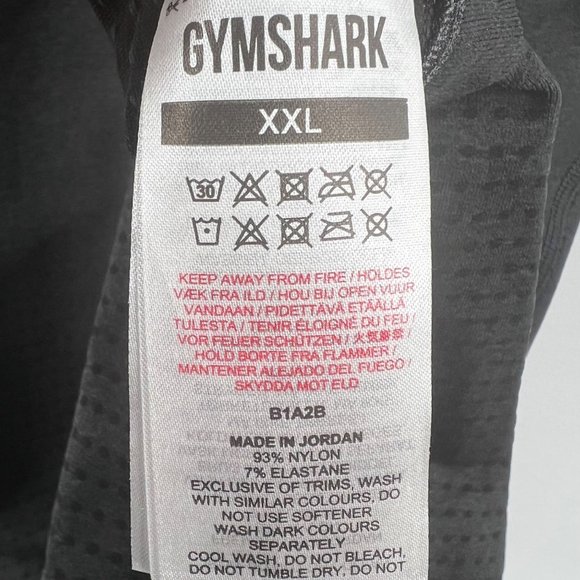 Gymshark Vital Seamless 2.0 High Waist Train Leggings Pants Size XXL Black Marl - Picture 9 of 9